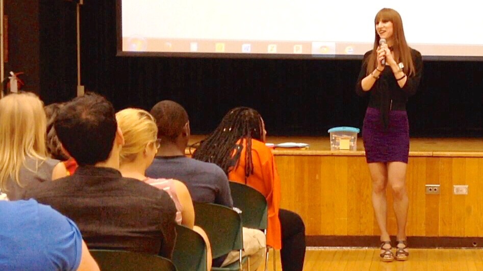 Gabrielle speaking at SUNY Brockport